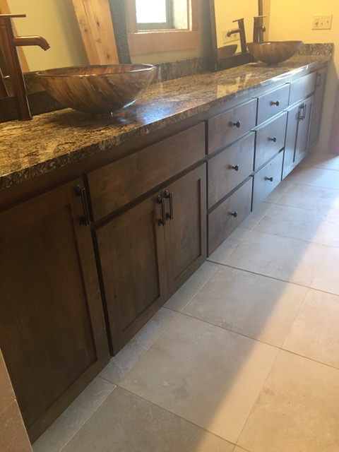custom wood bathroom cabinets